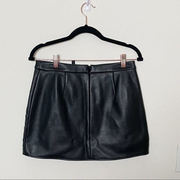 BCBGMaxAzria Faux Leather Black Miniskirt - Picture 2 of 5
